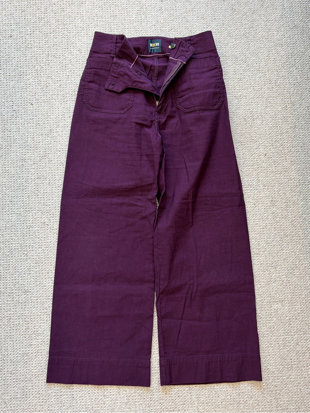 Maeve Anthropologie Colette Deep Purple Wide Leg Pants Size 28